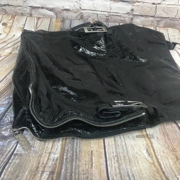 Kooba Black Patent Leather Messenger Crossbody Bag - Picture 6 of 9